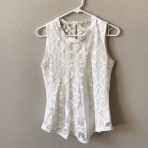 Cute lace sleeveless top. Women’s size large (but fits more like a medium)